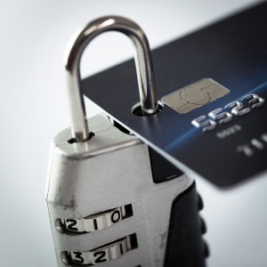 Credit card and lock